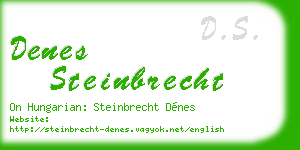denes steinbrecht business card